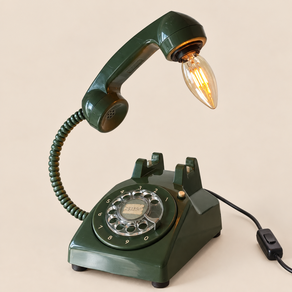 Nostajik Retro Rustik Telefon Masa Lambası Aydınlatması